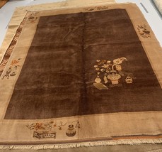 Handmade vintage Tibetan Khaden rug 6.7&#39; x 8.9&#39; 1980s - £759.38 GBP