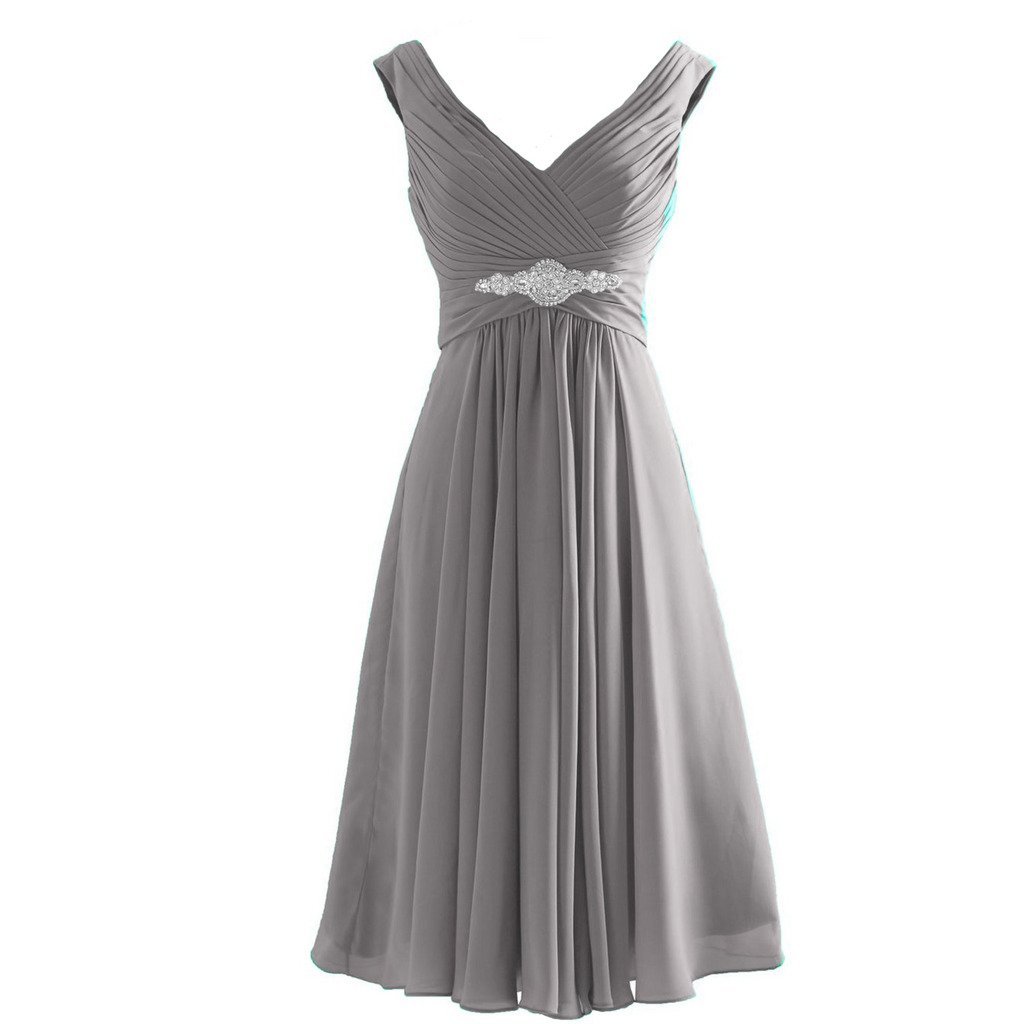 Kivary Short Knee Length A Line V Neck Prom Dresses Wedding Party Cocktail Gowns