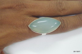 sterling silver ring chalcedony gemstone ring cocktail ring handmade - £70.41 GBP