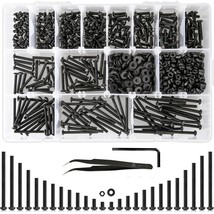 1023Pcs M3 Screw Assortment 13 Lengths 4Mm To 40Mm, 10.9 Alloy Steel Nuts, Black - £27.03 GBP