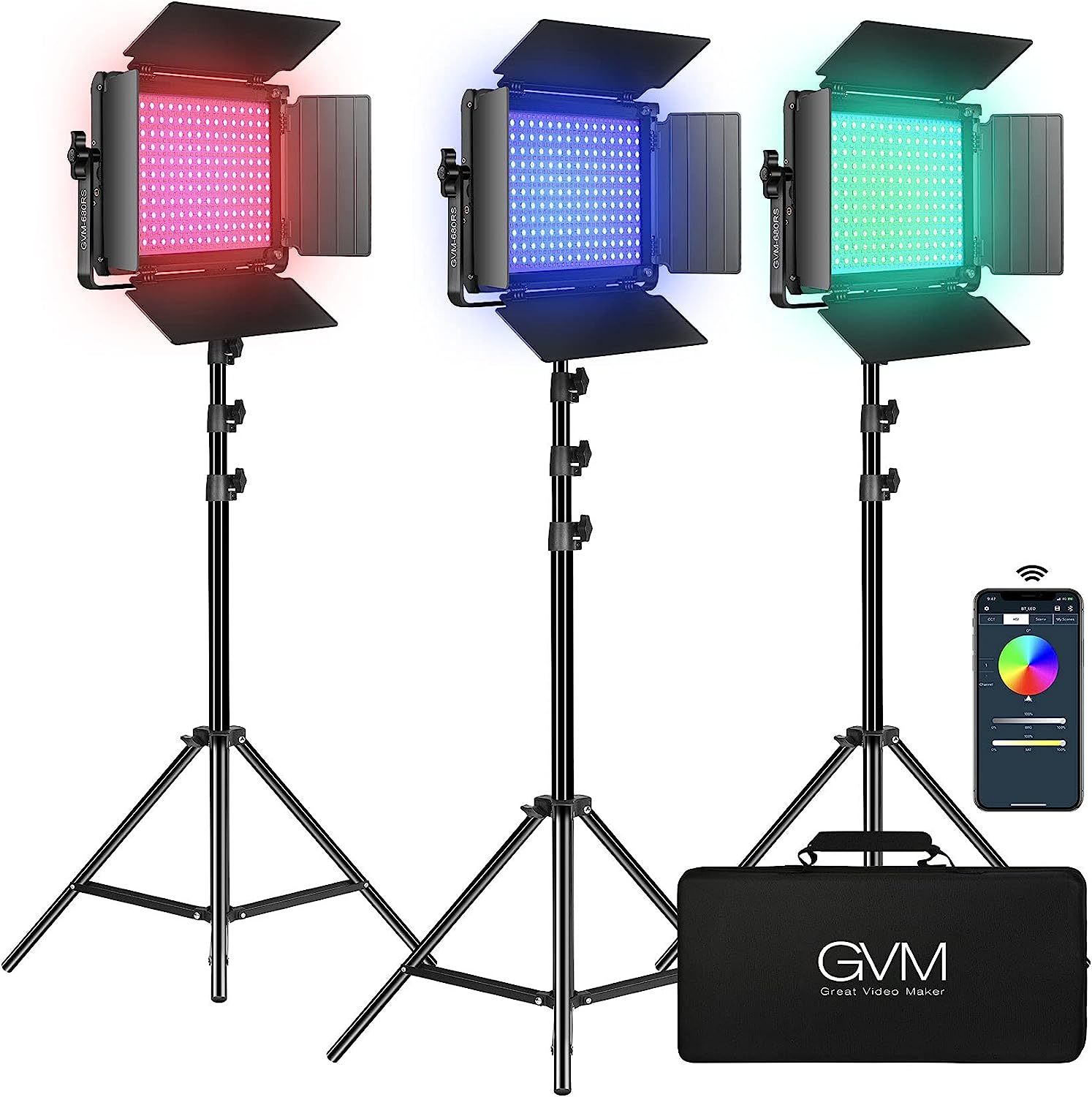 Primary image for Gvm Rgb Led Video Light Kit, Dimmable Photography Lighting With App, Conference.