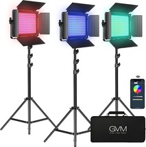 Gvm Rgb Led Video Light Kit, Dimmable Photography Lighting With App, Conference. - £324.90 GBP