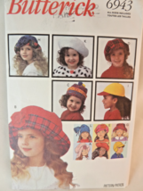 Butterick 6943 Children&#39;s Fashion Hats Pattern Size S M L UNCUT - $9.64 CAD