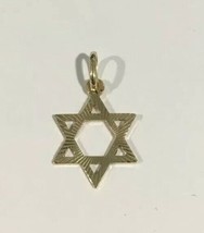 14k Yellow Gold Star Of David Jewish Pendant - $60.00
