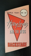 HUEY LEWIS - 1986 TOUR ROSEMONT, ILLINOIS VINTAGE ORIGINAL CLOTH BACKSTA... - $18.00