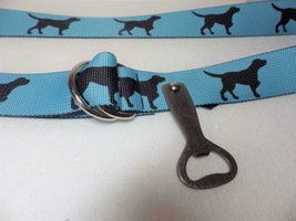 Thomas Bates USA Labrador Retriever Dog Bottle Opener Belt Web D-ring Blue - £22.10 GBP