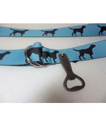Thomas Bates USA Labrador Retriever Dog Bottle Opener Belt Web D-ring Blue - £21.79 GBP