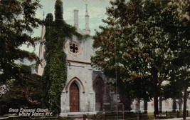 WHITE PLAINS NEW YORK GRACE EPISCOPAL CHURCH~1910s POSTCARD - $4.96