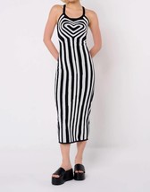 Another Girl monochrome heart illusion knit midi dress in BLACK/WHITE - £51.85 GBP