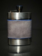 Brizard and Co Flask Blue and Gray Color  Leather Made in USA - $95.00