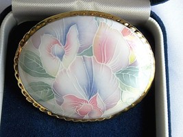 Vintage Aynsley Fine English Bone China Brooch Pin Floral Flowers With Box - £10.17 GBP