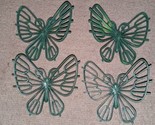 Four Vintage 1977 Burwood Mint Green Resin BUTTERFLIES Sculptural 3D Wal... - $45.53