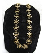 Gorgeous 417 10k Yellow Gold 7.5&quot; Open Heart Nugget 7.5 mm Tennis Bracel... - $8,482.10 MXN