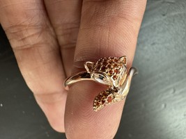 585 14K RG Stamped Orange Zircon Fox Size 7 Ring - $911.17 MXN