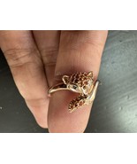 585 14K RG Stamped Orange Zircon Fox Size 7 Ring - $69.46 CAD