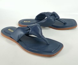 Anthropologie Maeve Puffy Knotted Thong Sandals Blue Sz 10 Bohemian Summer Beach - £28.48 GBP