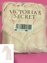 New Victorias Secret Pink Flannel cropped sleepwear long Pajama pj set M / L tag - £48.90 GBP