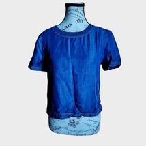 Zara Denimwear Blue Top Oversized Size X-Small - $13.00