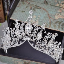 KMVEXO 2021 New Big Baroque Handmade Crystal Princess Crowns for Queen Rhineston - £18.67 GBP