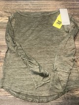Girls&#39; Long Sleeve Studio T-Shirt - All in Motion Green Size XS(4/5). NW... - $9.89