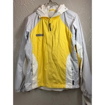 Columbia Yellow/Gray Womens Full Zip Hooded Nylon Windbreaker Jacket Siz... - $371.56 MXN