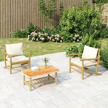  Garden Chair Cream Cushions Bamboo, Polyester, Foam, PP Cotton - $376.10 CAD