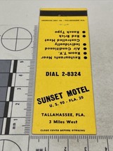 Front Strike Matchbook Cover  Sunset Motel  Tallahassee, FL  gmg  Unstruck - £9.92 GBP