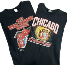 (2) Chicago Blackhawks 2013 Stanley Cup World Champions T-Shirts XL S/S Crew NHL - £17.39 GBP