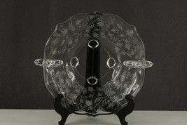 Vintage Fostoria Crystal Glass Baroque Chintz Etch Round Four Toed Console Bowl - £24.89 GBP