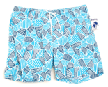 Trunks Surf &amp; Swim Co. Blue &amp; White Brief Lined Swim Trunks Shorts  Men&#39;... - £39.57 GBP