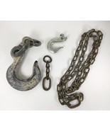Vintage Crosby Slip Eye Hook 58 5 ton plus 1/4 hook plus Chain Lot - £55.38 GBP