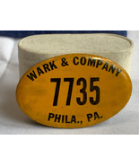 Vtg Phila Badge Co  &quot;Wark &amp; Company Phila., PA 7735 Advertising Button Pin - £23.75 GBP