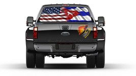 American and Cuban Flag Rear Window Graphic Perforated Decal Vinyl Stick... - £39.95 GBP