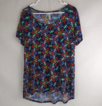 LuLaRoe Cap Sleeve Bright Colorful Abstract Shirt Size Large - £7.61 GBP