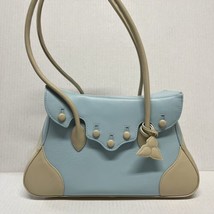 Deborah Lewis Baby Blue and Cream Double Handle Satchel Handbag NWOT - $88.11