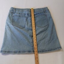 Lee Riders 1S4MEW8 Women's Blue Cotton Blend Mid-Rise Denim Skirt Size 14M image 7