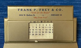 Vtg Advertising Chicago Illinois Roofing Tools Metal 1948-52 Calendar Clipboard - £24.90 GBP