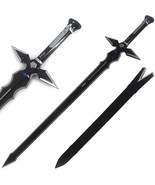 SAO Dark Repulser Sword of Kirito Steel Blade Replica with Black Wooden ... - $138.03 CAD