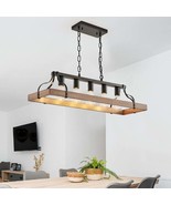 Modern Farmhouse Chandelier: 34&quot; Black Walnut Wood - $168.21 CAD