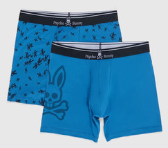 2-Pack New Psycho Bunny Men&#39;s Cotton Boxer Briefs Trunks Underwear Gift Box - £31.07 GBP