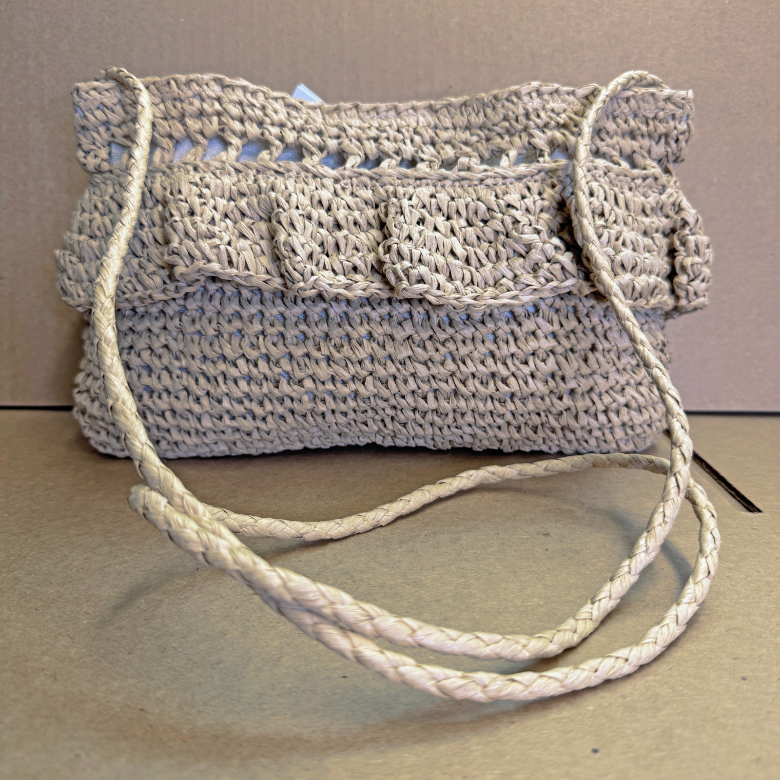 Aqua Gypsy Raffia Clutch - Natural Item image 7