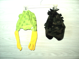 Lot of 2 Baby Boy Winter Hats Green Camo and Monster Infants One Size Fits Most - £11.59 GBP