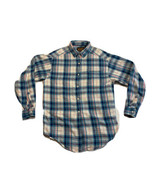Vintage Eddie Bauer Womens Plaid Flannel Long Sleeve Button Up Shirt Blu... - £7.65 GBP