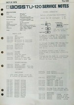Boss TU-120 Chromatic Tuner Original Service Manual and Schematics Booklet - $24.74