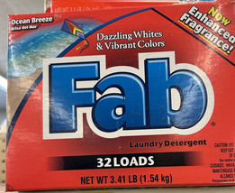 Fab Ocean Breeze Dazzling Whites Powder Laundry Detergent, 52oz, 32 Loads - $20.99