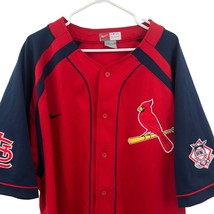 Nike Team St Louis Cardinals Red Blue Embroidered Baseball Jersey Size 2XL - $84.14