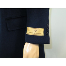 Men 100% Soft Wool 3/4 Length Winter Top Coat Cashmere Feel  #Til-71 Navy Blue image 7