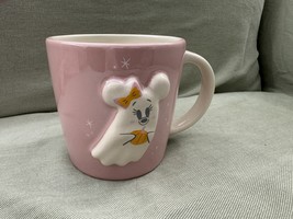 Disney Parks Minnie Mouse Ghost Pink Ceramic 16 oz Halloween Mug NEW - $29.90