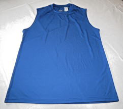 Mens A4 Athletic Active Sleeveless Muscle Shirt L large Royal Blue polye... - £10.25 GBP