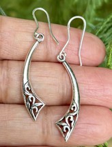 Boucles d&#39;oreilles coupées oxydées faites main en argent sterling 925, 3,65 g - £16.24 GBP